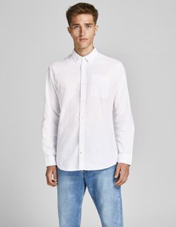 Camisa m/l oxford Jack & Jones White