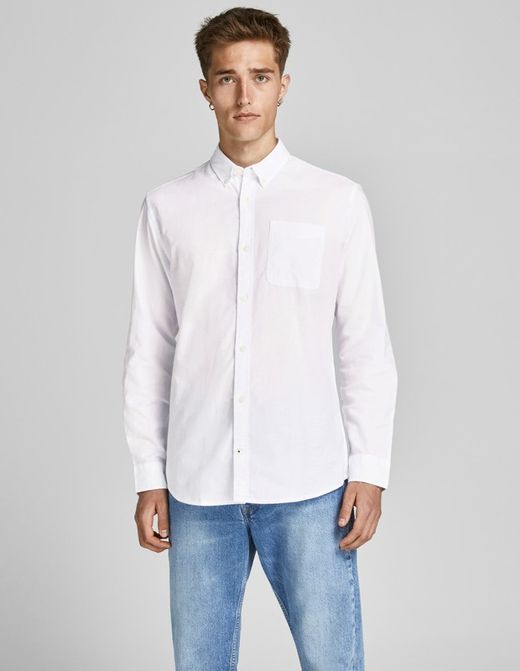 Camisa m/l oxford Jack & Jones White