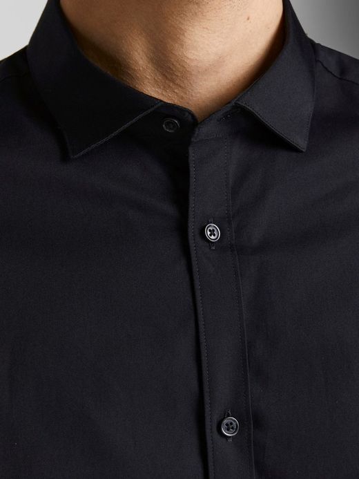 Camisa básica vestir entallada Jack & Jones Black