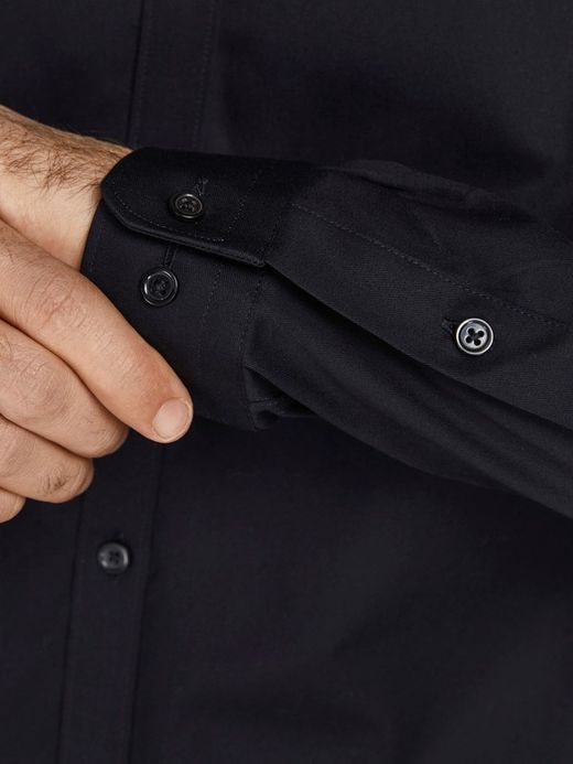 Camisa básica vestir entallada Jack & Jones Black