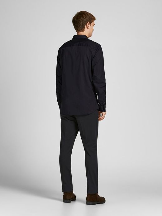 Camisa básica vestir entallada Jack & Jones Black