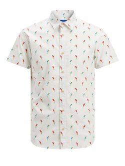 Camisa con dibujos papagayos Jack & Jones Cloud Dancer
