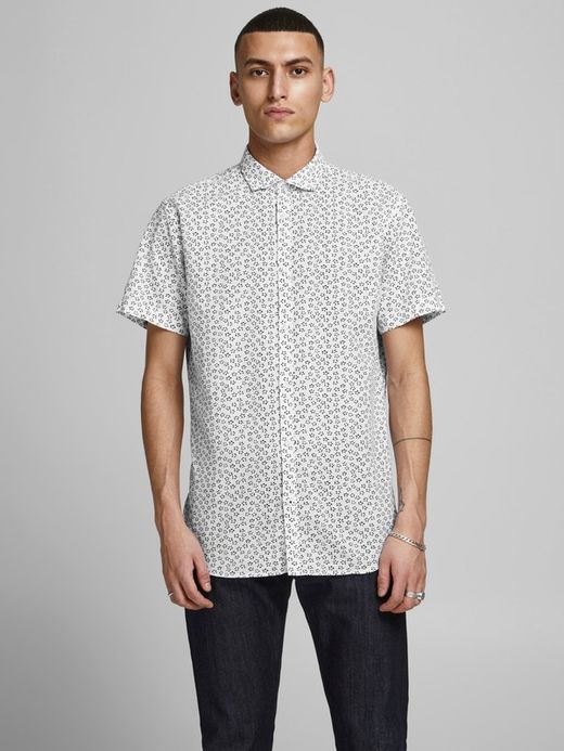 Camisa con estampado floral Jack & Jones White