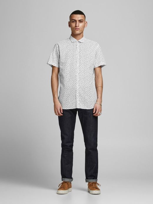 Camisa con estampado floral Jack & Jones White