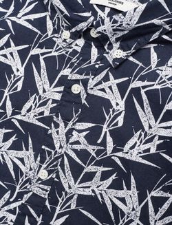 Jack & Jones Navy Blazer Hemd mit Blattdruck