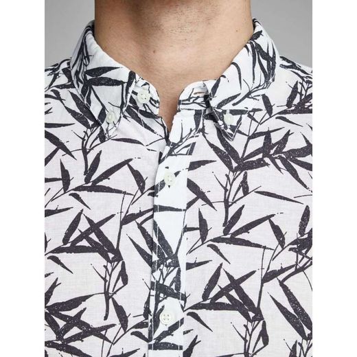 Camisa con estampado hojas Jack & Jones White