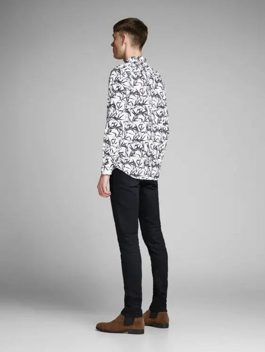 Camisa con estampado hojas Jack & Jones White