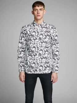 Camisa con estampado hojas Jack & Jones White