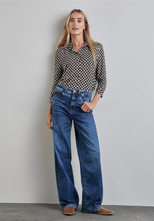 Camisa con estampado rombo bicolor Street One Night Sky