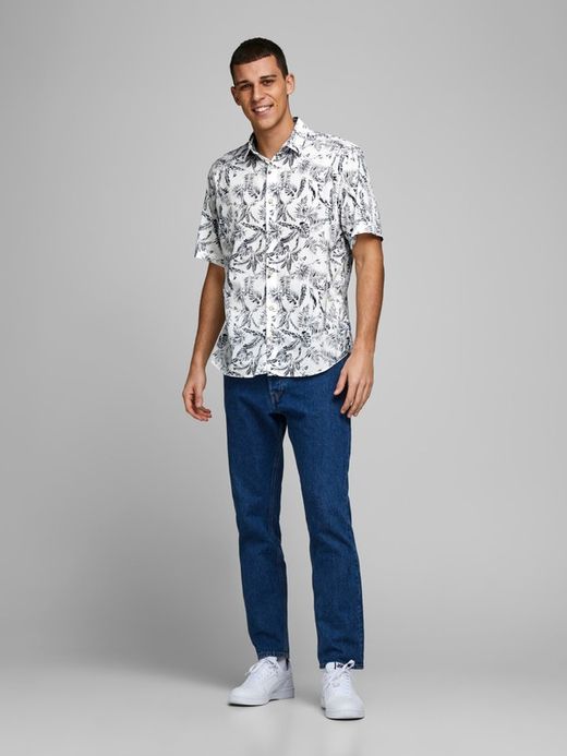 Camicia con stampa tropicale di Jack & Jones Cloud Dancer