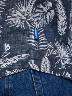 Jack & Jones Navy Blazer Hemd mit tropischem Print