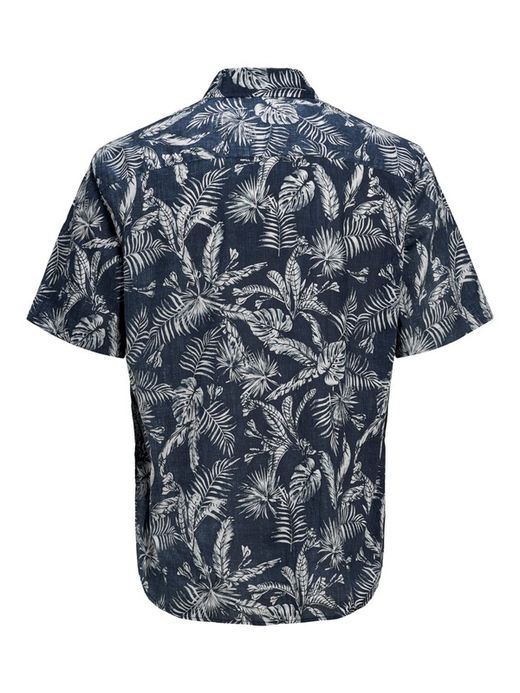 Jack & Jones Navy Blazer Hemd mit tropischem Print
