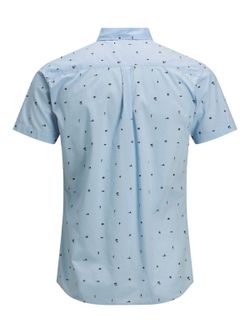 Camicia con micro disegni natalizi Produkt Chambray Blue