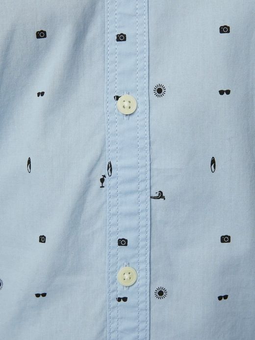 Camicia con micro disegni natalizi Produkt Chambray Blue
