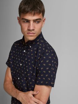 Hemd mit Mikromuster Hot Dog Jack & Jones Navy Blazer