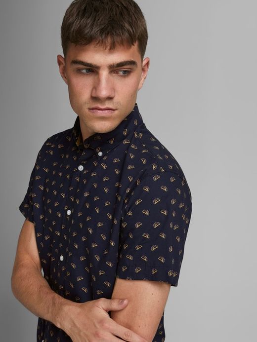 Hemd mit Mikromuster Hot Dog Jack & Jones Navy Blazer