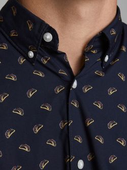 Hemd mit Mikromuster Hot Dog Jack & Jones Navy Blazer