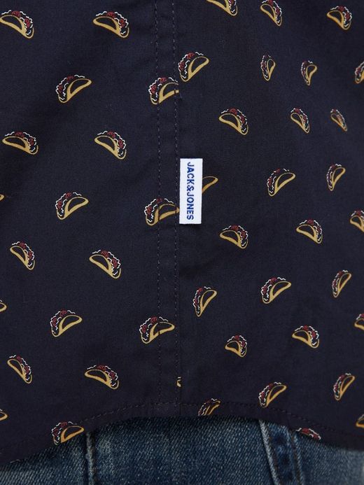Hemd mit Mikromuster Hot Dog Jack & Jones Navy Blazer
