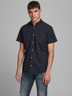 Hemd mit Mikromuster Hot Dog Jack & Jones Navy Blazer