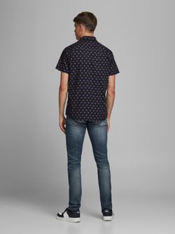 Hemd mit Mikromuster Hot Dog Jack & Jones Navy Blazer