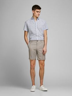 Camisa con microestampado floral Jack & Jones White