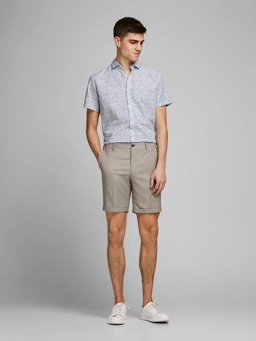 Camisa con microestampado floral Jack & Jones White