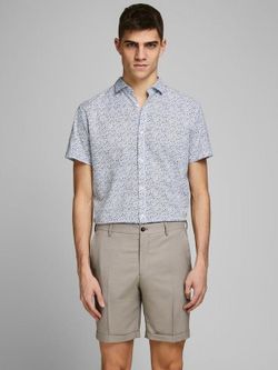 Camisa con microestampado floral Jack & Jones White