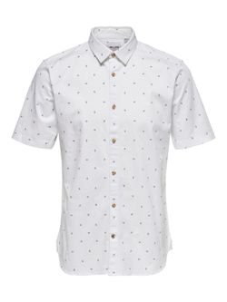 Camisa con muestra pequeña Only & Sons White
