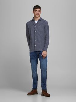 Camicia Jack & Jones pied de poule blu scuro
