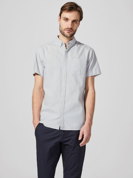 Camisa con rayas finas y bolsillo Produkt Slate