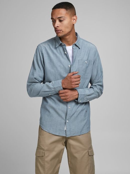 Camicia a rombi irregolari Jack & Jones Medium Blue