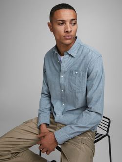 Camicia a rombi irregolari Jack & Jones Medium Blue