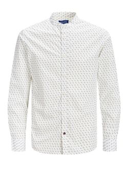 Hemd mit Stehkragen und geometrischem Muster Jack & Jones Cloud Dancer