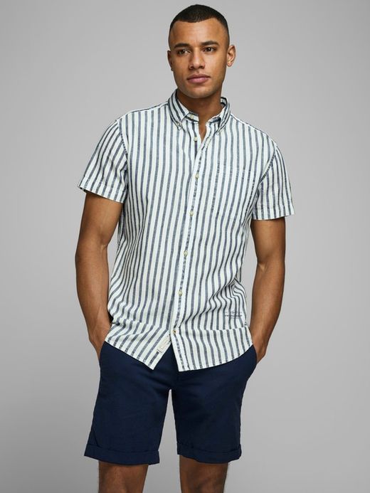 Camicia Jack & Jones Distressed Check Whisper White