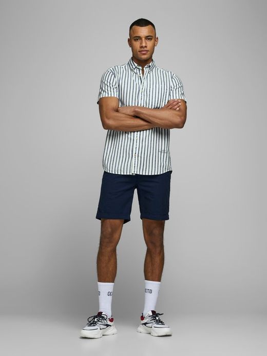 Camicia Jack & Jones Distressed Check Whisper White