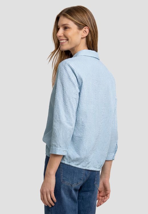Camisa de m. 3/4 con rayas finas Street One Blue