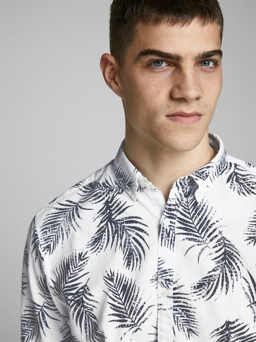 Jack & Jones Wolkentänzer Palmblatt Langarmhemd
