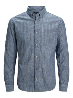 Camicia a maniche lunghe con righe eriche Giacca blu navy di Jack & Jones