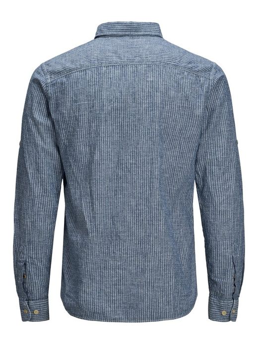 Camicia a maniche lunghe con righe eriche Giacca blu navy di Jack & Jones
