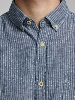 Camicia a maniche lunghe con righe eriche Giacca blu navy di Jack & Jones