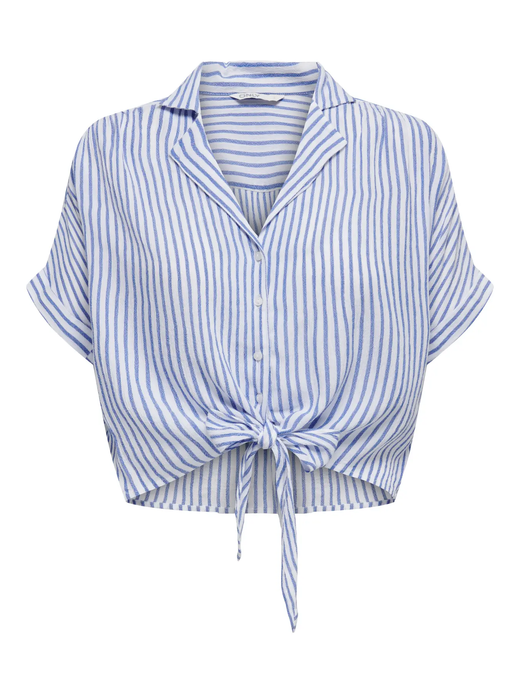 Camisa de m/c con rayas marineras y anudada Only Cloud Dancer