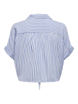 Camisa de m/c con rayas marineras y anudada Only Cloud Dancer