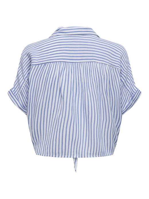 Camisa de m/c con rayas marineras y anudada Only Cloud Dancer