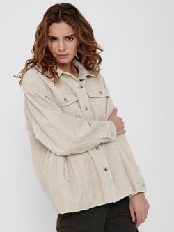 Camisa de pana oversize Only Silver Mink