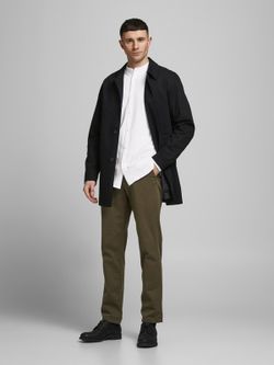 Camisa de punto con cuello mao Jack & Jones White