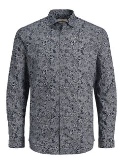 Camicia aderente stampata blu scuro di Jack & Jones