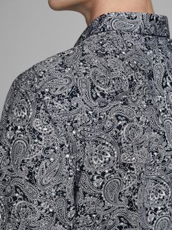 Camicia aderente stampata blu scuro di Jack & Jones