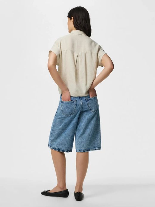 Camisa m/c anudada Pieces Birch 1