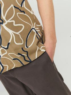 Camisa m/c con estampado floral bicolor Jack & Jones Iceberg Green