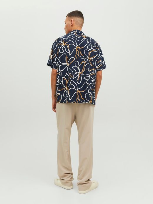 Camisa m/c con estampado floral bicolor Jack & Jones Night Sky
